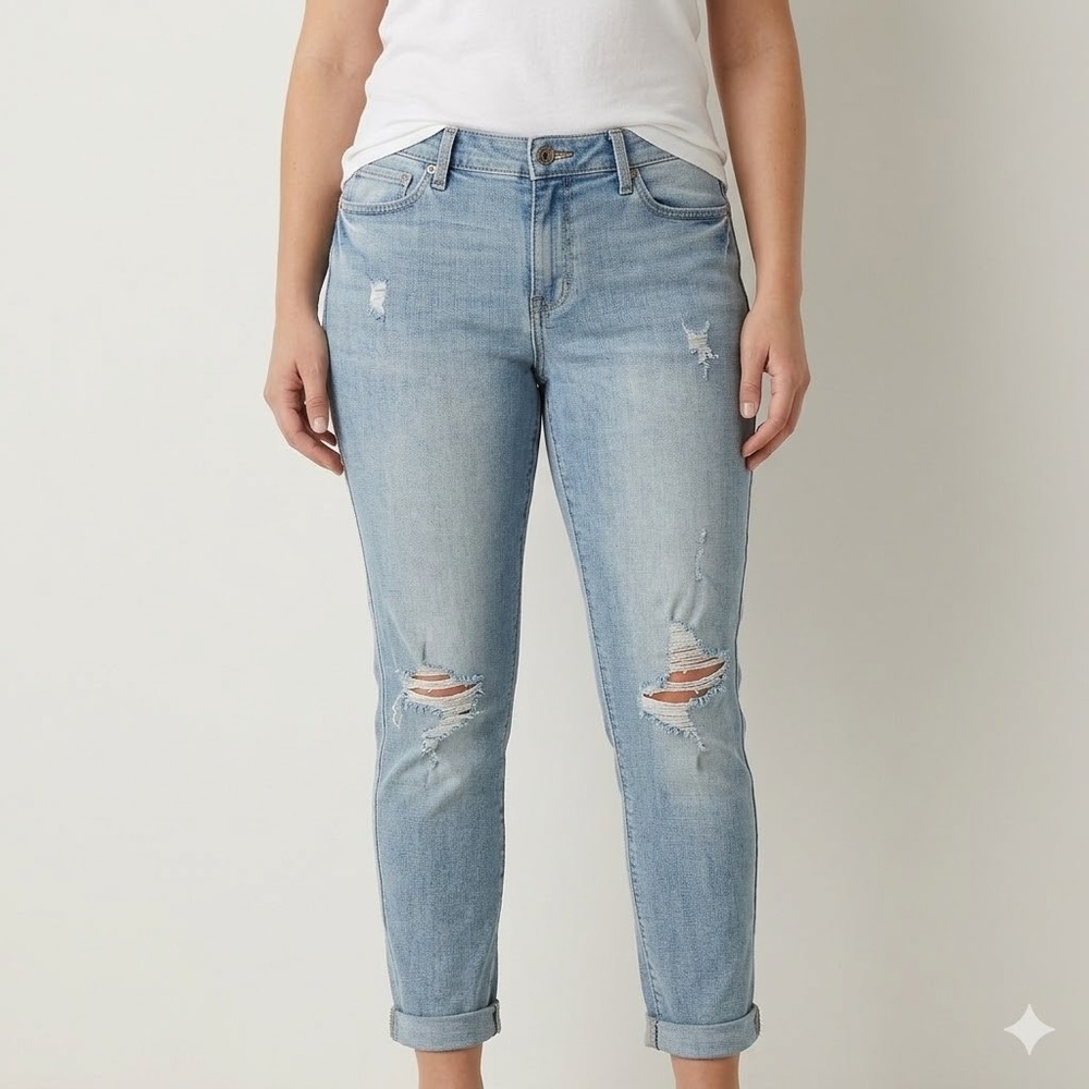 Lucky Brand Brooke Skinny Distressed Jeans 12/31 Blue Stretch Denim Pre-ownedโ